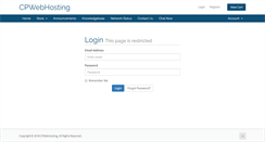 Desktop Screenshot of cpwebhosting.com