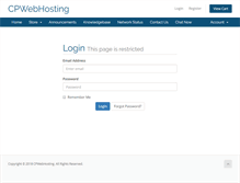 Tablet Screenshot of cpwebhosting.com